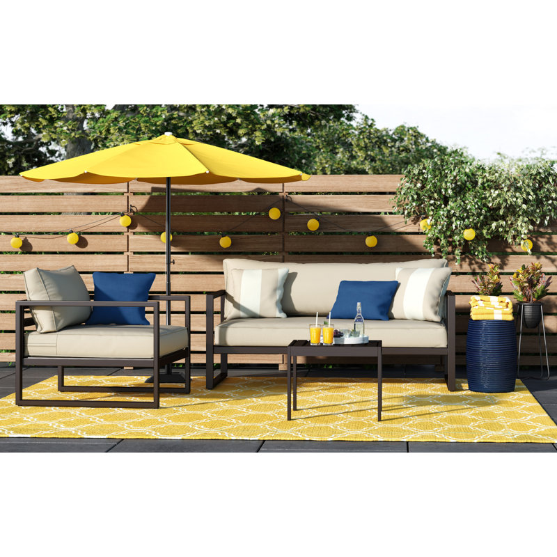 Serta Catalina Modern Outdoor Patio Furniture Collection Upholstered Sofa Bronze